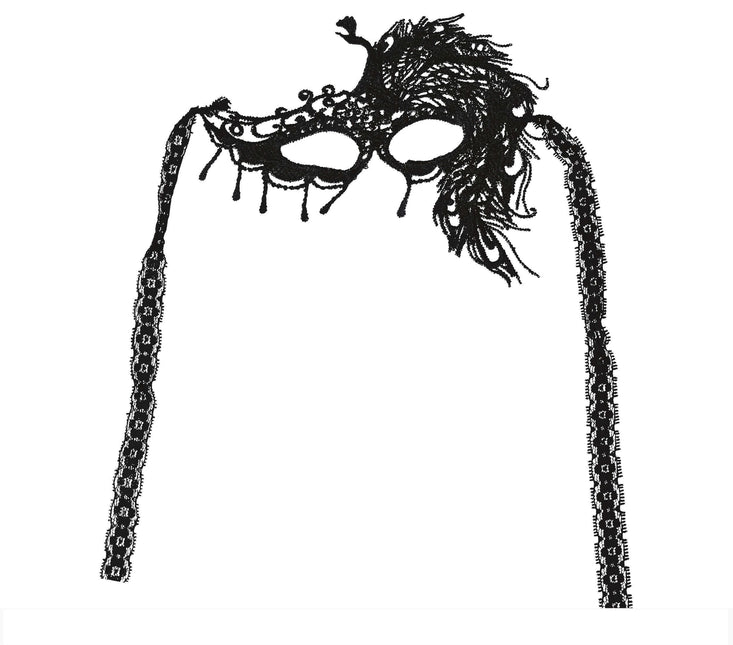 Zwart Oogmasker Kant Half