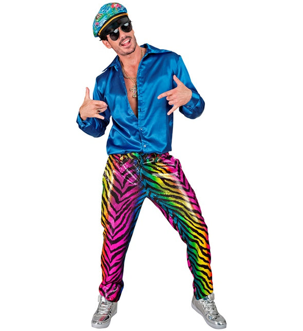 PAILLETTEN BROEK REGENBOOG TIJGER Volwassen