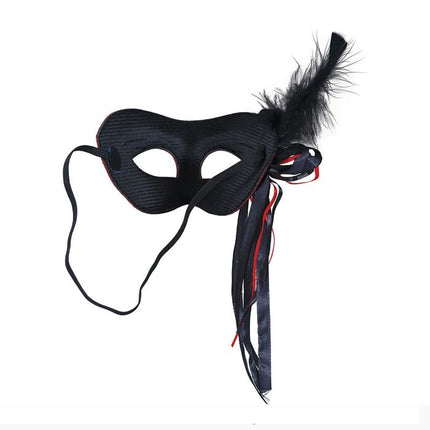 Zwart Rode Oogmasker Veer