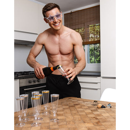 champagne glazen 4st zilver