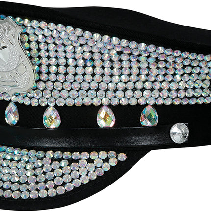 Politie Pet Zwart Zilver Glitters