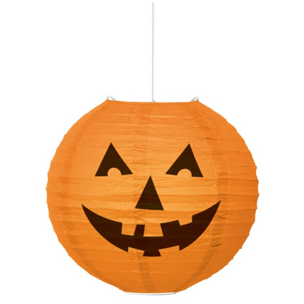 ROUND PUMPKIN PPR LANTERN-10"H