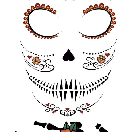 Dia De Los Muertos Gezicht Stickers 30x14 cm