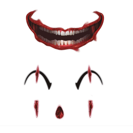 Gezicht Stickers Clown 30x14 cm