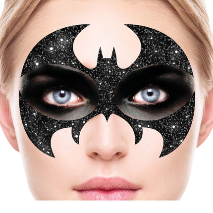 Gezicht Stickers Vleermuis Glitter 20cm