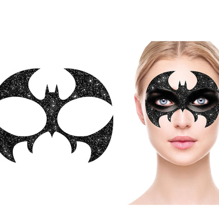 Gezicht Stickers Vleermuis Glitter 20cm