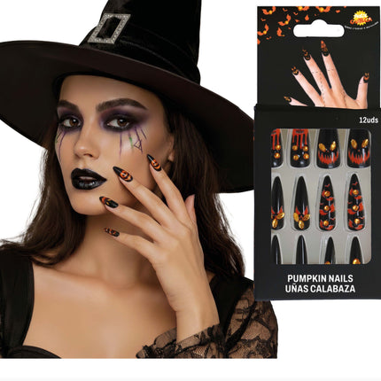 Halloween Nepnagels Zwart Oranje