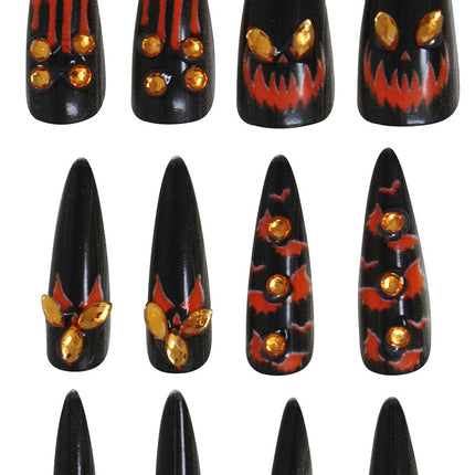 Halloween Nepnagels Zwart Oranje