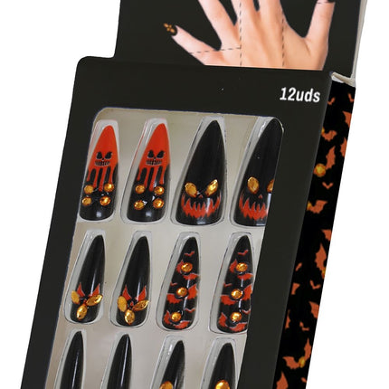 Halloween Nepnagels Zwart Oranje