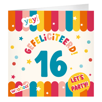 16 Jaar Wenskaart 23cm van Paper Dreams koop je bij Partywinkel