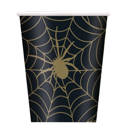 Halloween Spinnenweb Bekers 8st