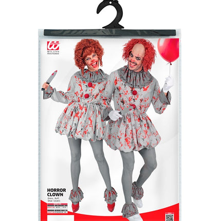 Clown Kostuum Grijs Rood