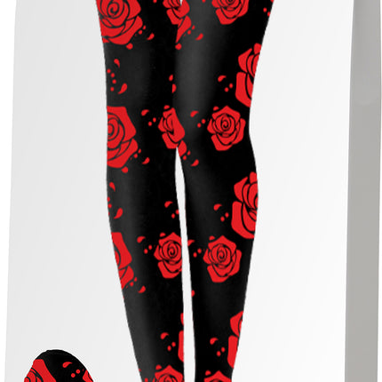 Rood Zwarte Panty Dames Rozen