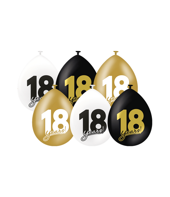 18 Jaar Ballonnen 30cm 6st van Paper Dreams koop je bij Partywinkel