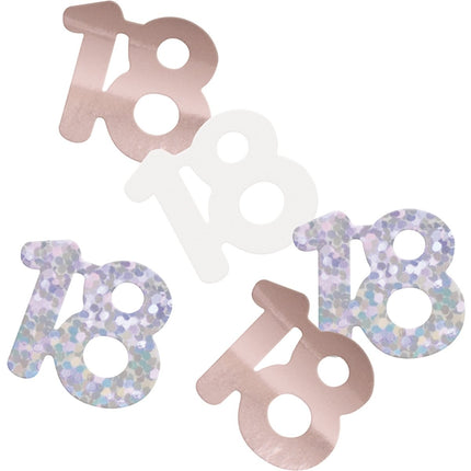 18 Jaar Confetti Zak Rose Goud 14gr van Unique koop je bij Partywinkel