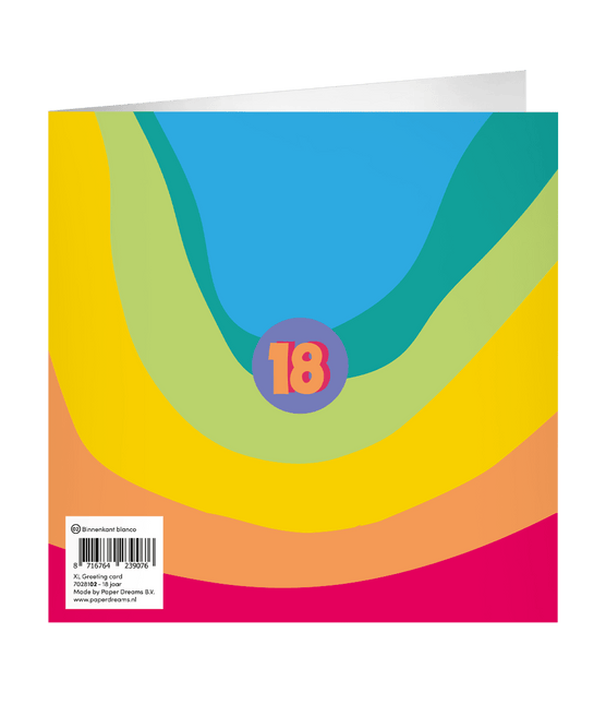 18 Jaar Wenskaart 23cm van Paper Dreams koop je bij Partywinkel