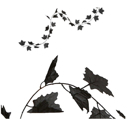 Halloween Zwarte Slinger Bladeren 1,8m