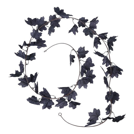 Halloween Zwarte Slinger Bladeren 1,8m