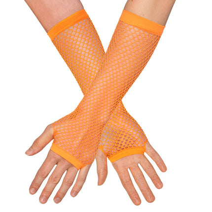 Paar handschoenen eleboog Mesh neonoranje
