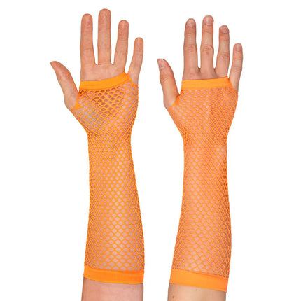Paar handschoenen eleboog Mesh neonoranje