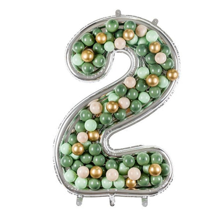 2 Jaar Ballon Frame Zilver 1,26m van Partydeco koop je bij Partywinkel