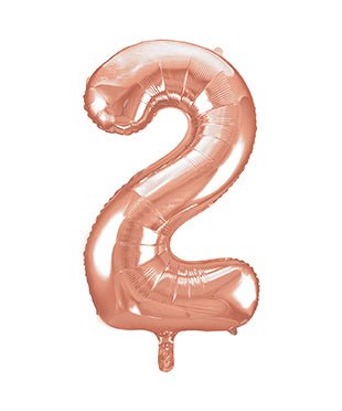 2 Jaar Cijfer Ballon Rose Goud Leeg 86cm van Unique koop je bij Partywinkel