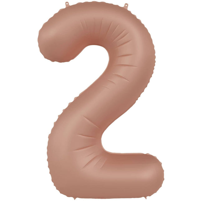 2 Jaar Cijfer Ballon Rose Goud Mat 86cm van Folat koop je bij Partywinkel