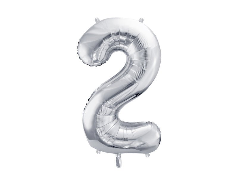 2 Jaar Cijfer Ballon Zilver Leeg 72cm van Partydeco koop je bij Partywinkel
