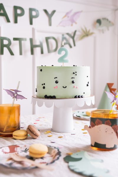 2 Jaar Kaars Lichtblauw 5,5cm van Partydeco koop je bij Partywinkel