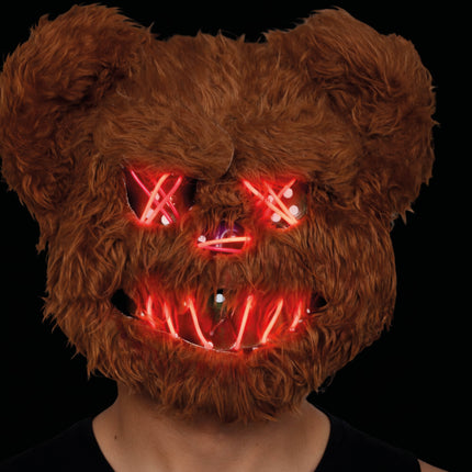 Halloween Masker Bruin Beer Met Licht