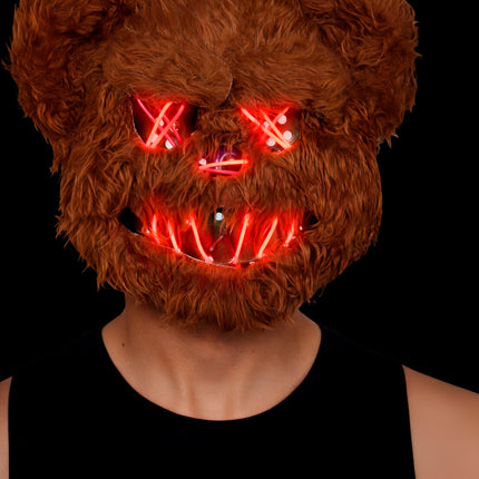 Halloween Masker Bruin Beer Met Licht