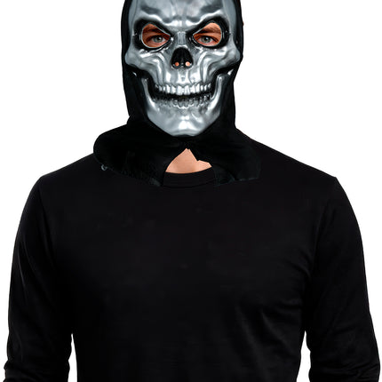 Halloween Masker Zilver Skelet Met Capuchon