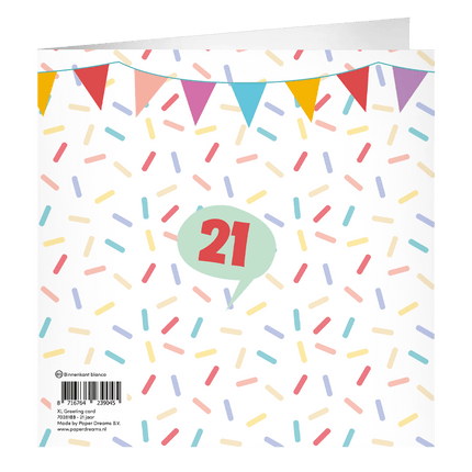 21 Jaar Wenskaart 23cm van Paper Dreams koop je bij Partywinkel