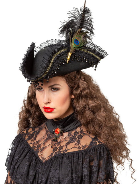 Piraten Hoed Met Pauwenveer