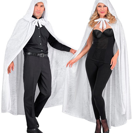Halloween Cape Wit Fluweel 1,4m