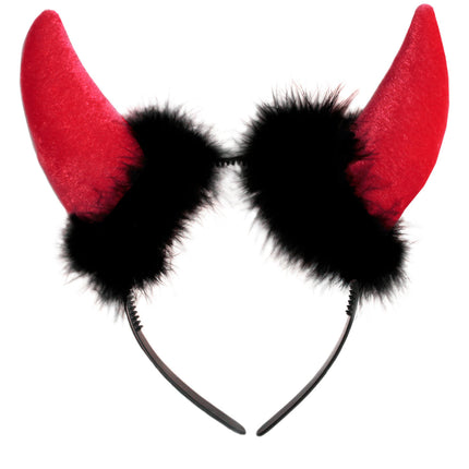 Halloween Tiara Duivelshoorntjes Rood