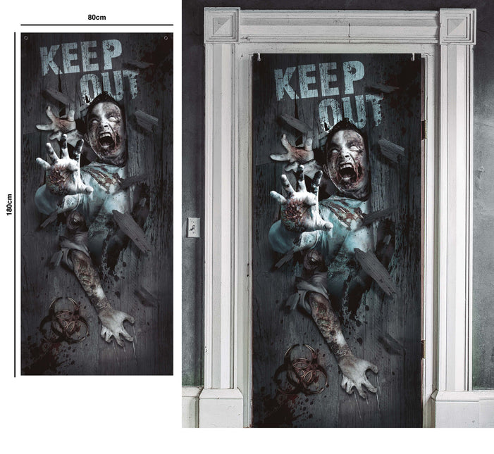 Halloween Deurposter Zombie 180cm x 80cm