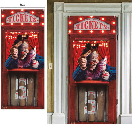 Halloween Deurposter Horror Clown 120cm x 79cm