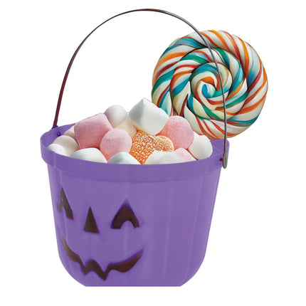 Paarse Halloween Snoep Emmer Pompoen 20cm
