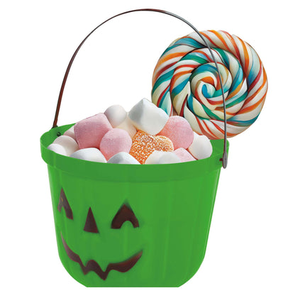 Groene Halloween Snoep Emmer Pompoen 20cm