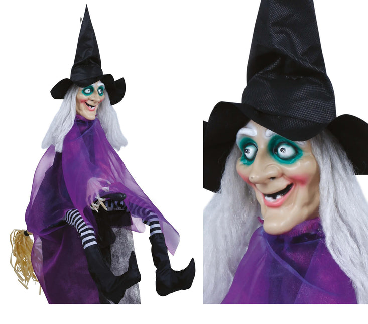 Halloween Pop Heks Met Licht En Geluid 90cm