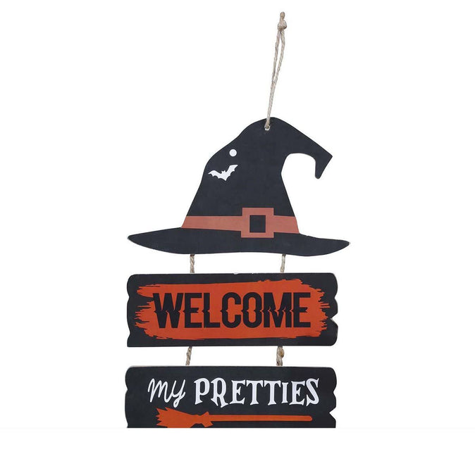 Halloween Deurbord Welcome 32cm