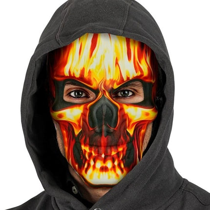 MASKER BRANDENDE SCHEDEL - STOF