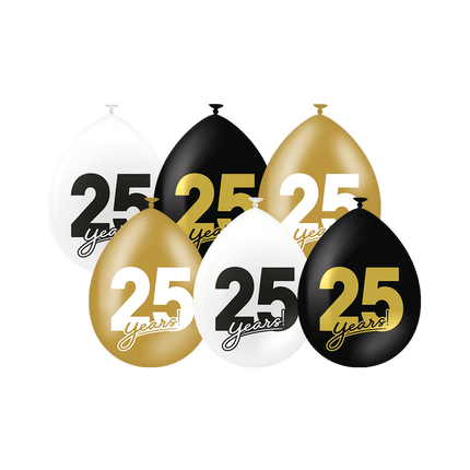 25 Jaar Ballonnen 30cm 6st van Paper Dreams koop je bij Partywinkel