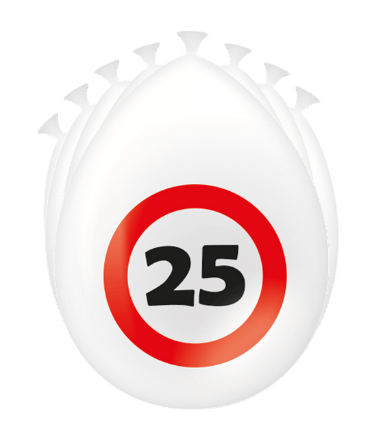 25 Jaar Ballonnen Verkeersbord 30cm van Paper Dreams koop je bij Partywinkel