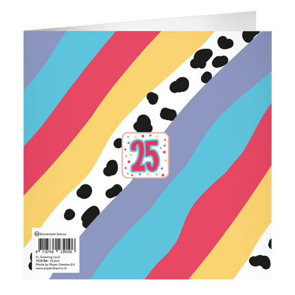 25 Jaar Wenskaart 23cm van Paper Dreams koop je bij Partywinkel