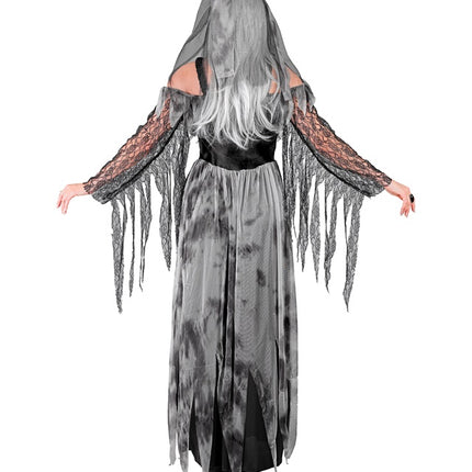 Halloween Jurk Zwart Bruid 2 delig