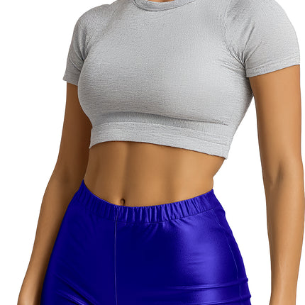 Blauwe Korte Broek Metallic