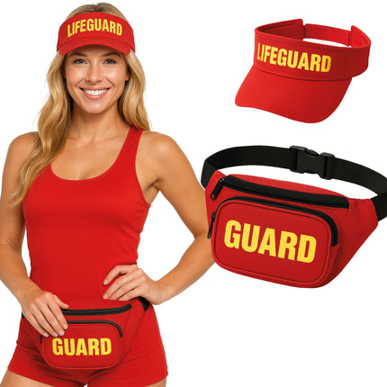 Rood Gele Verkleedset Lifeguard 2 delig