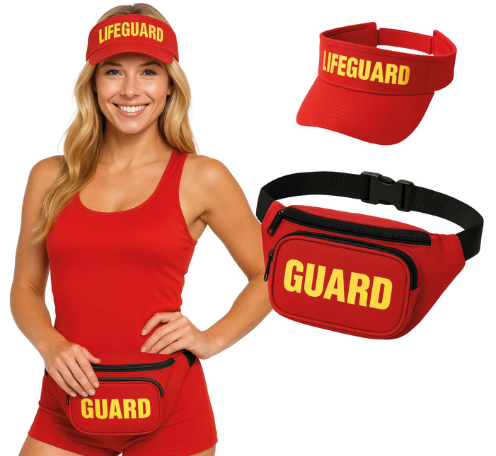 Rood Gele Verkleedset Lifeguard 2 delig